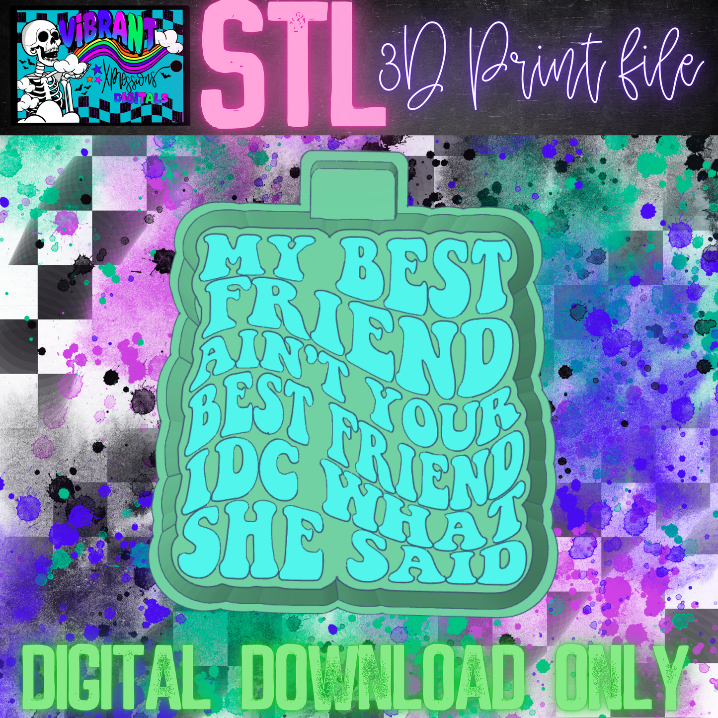 My Best Friend Wavy Mold Maker STL File