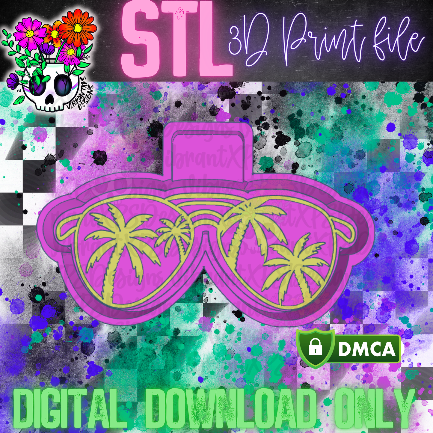 Palm Tree Shades Mold Maker STL File