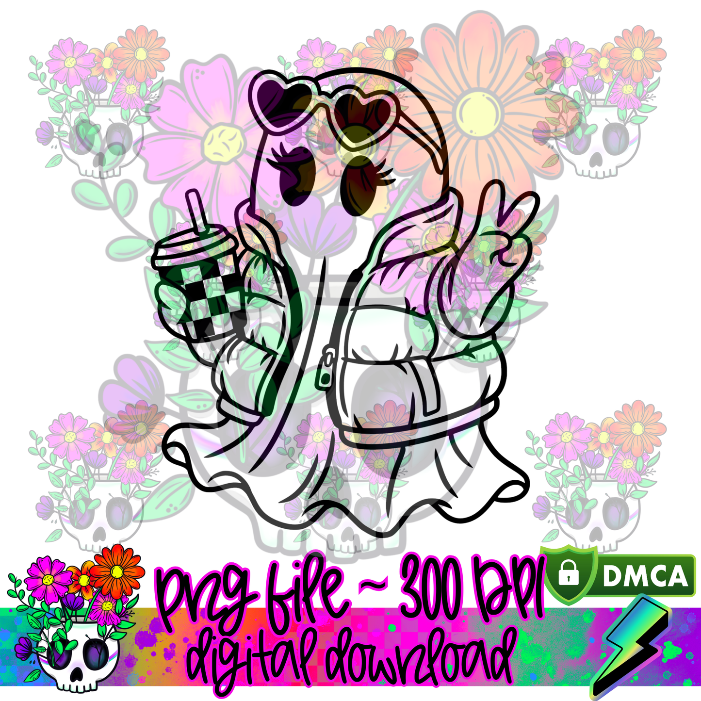 Peace Girly Ghost Puffer - PNG