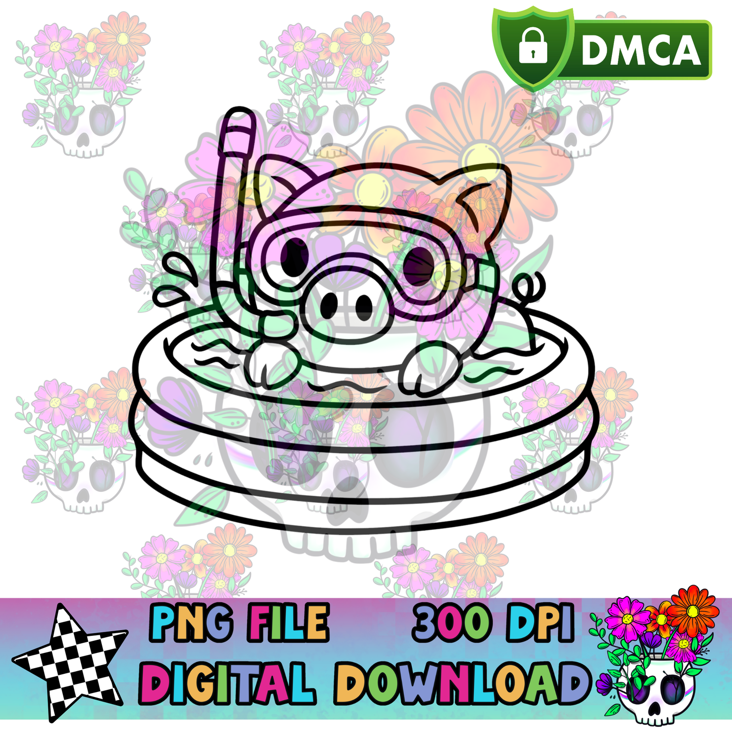 Piggie in Pool - PNG