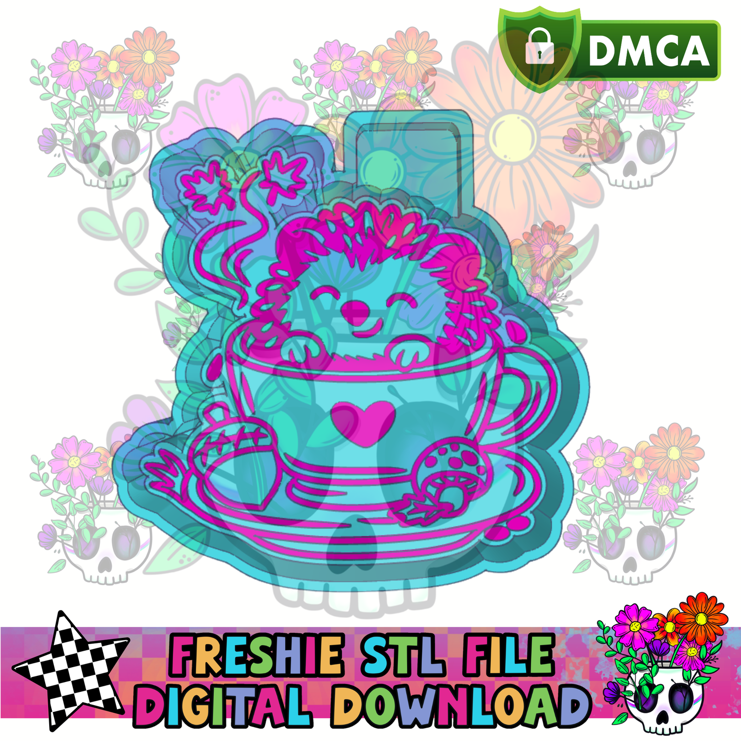 Hedgehog Fall Tea Mold Maker STL File