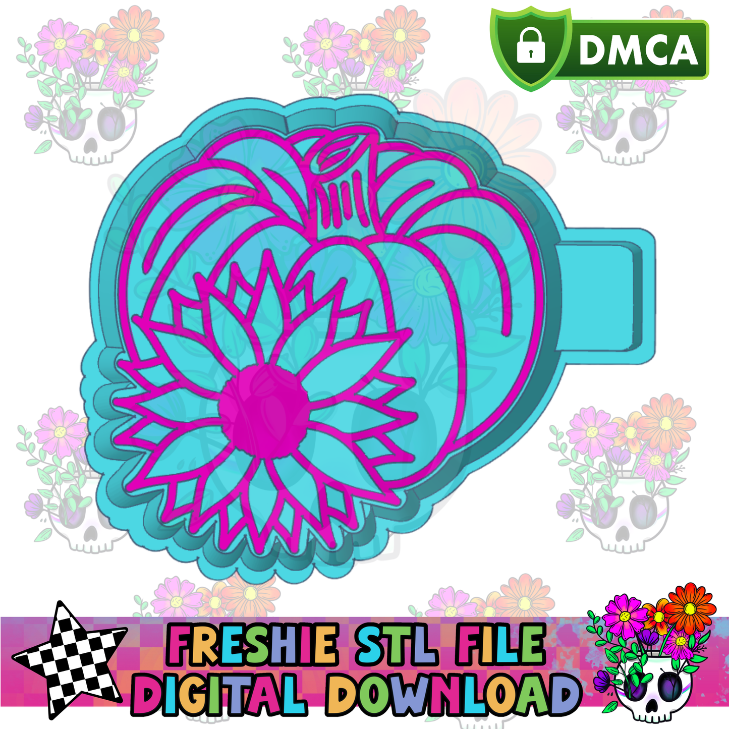 Pumpkin with Sunflower Mold Mold Maker STL File