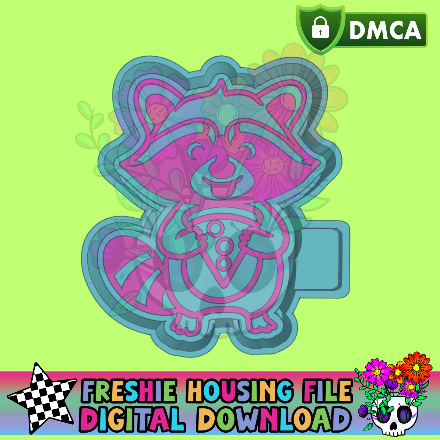 Raccoon+Pizza Mold Maker STL File