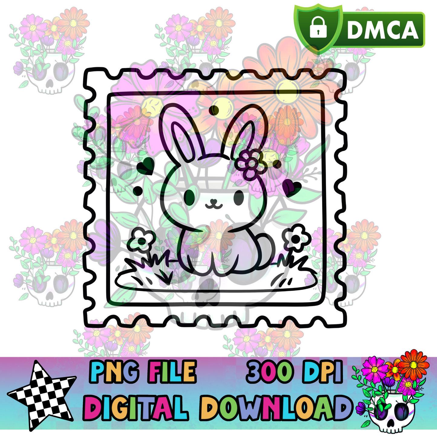 Simple Bunny Stamp - PNG