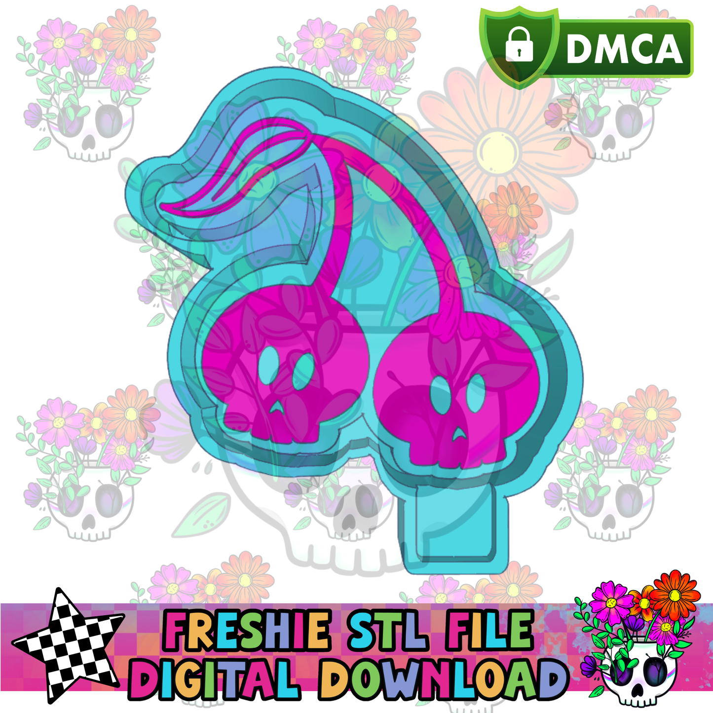 Skull Cherries Housing Mold Maker STL File