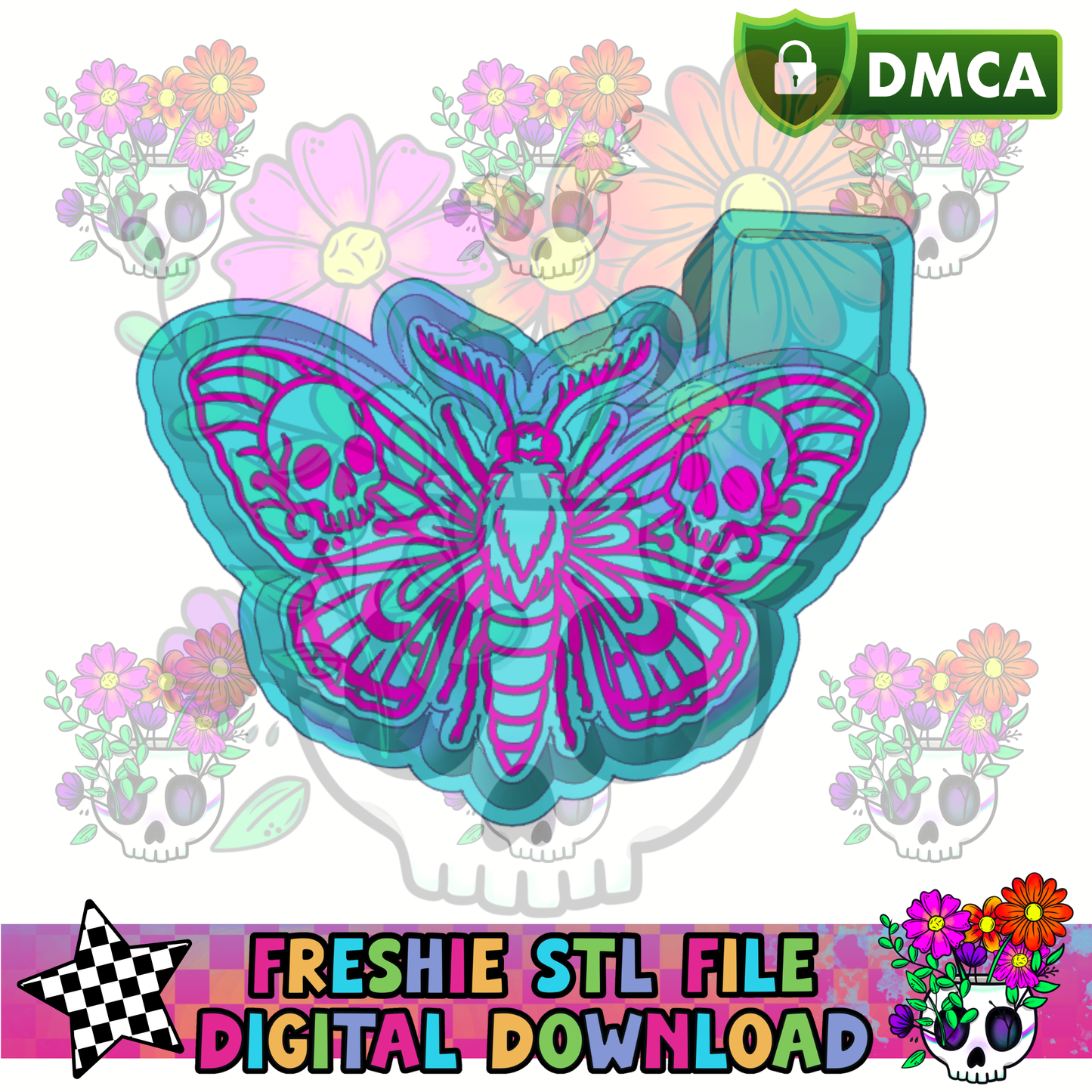 Skull Death Moth Mold Maker STL File