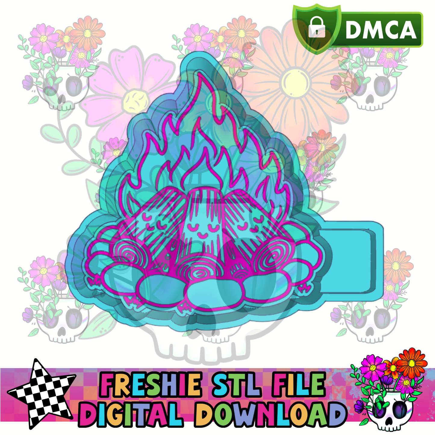 Sleepy Campfire Logs Mold Maker STL File