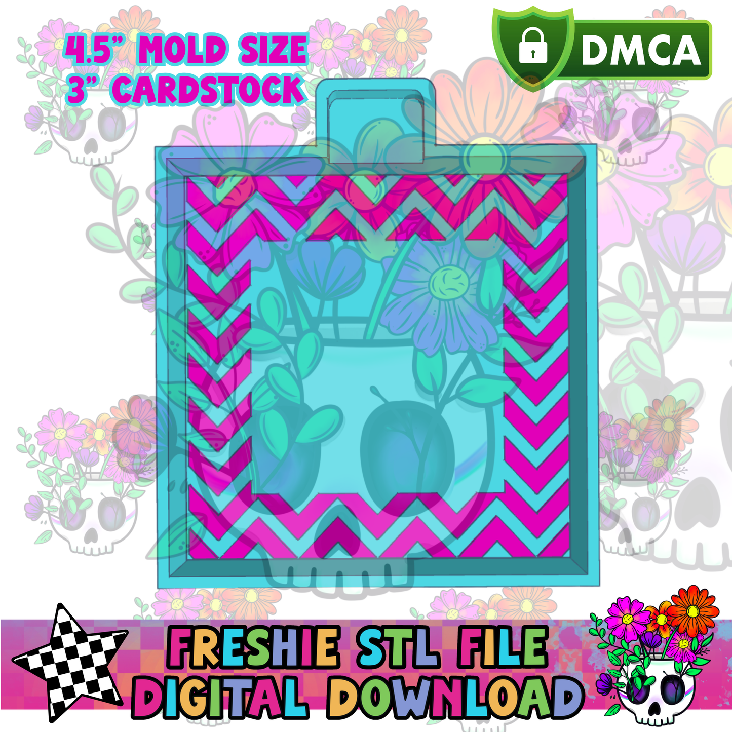 Chevron Square Frame Mold Maker STL File