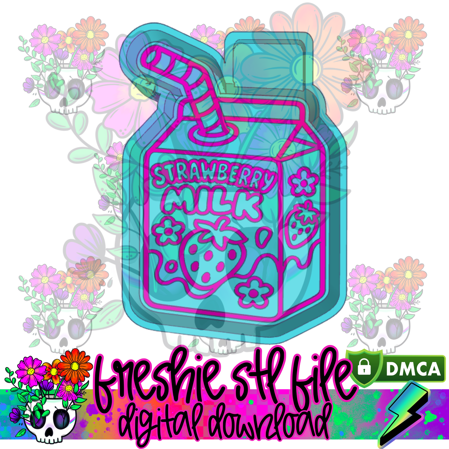 Strawberry Milk Mold Maker STL File