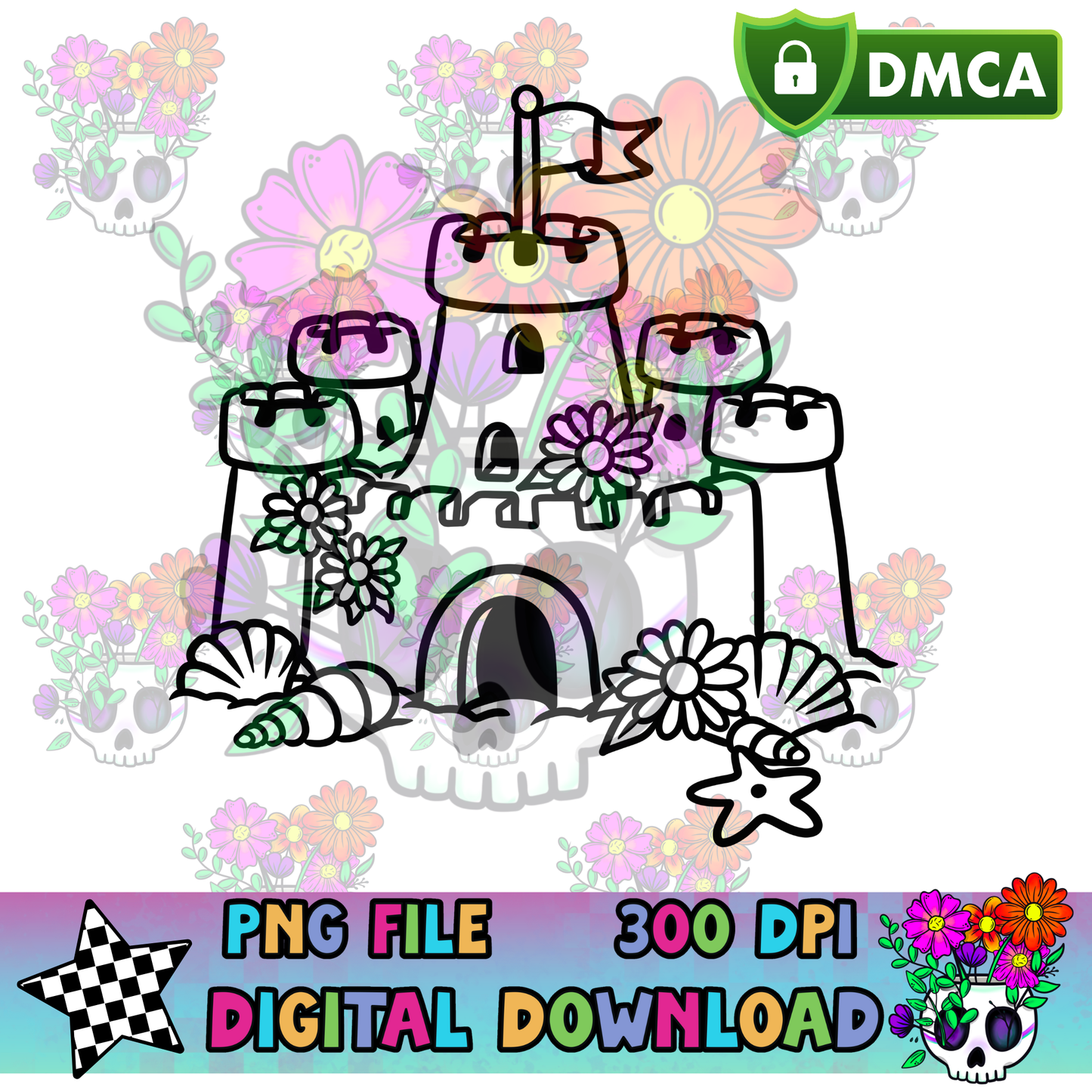 Summer Sandcastle - PNG