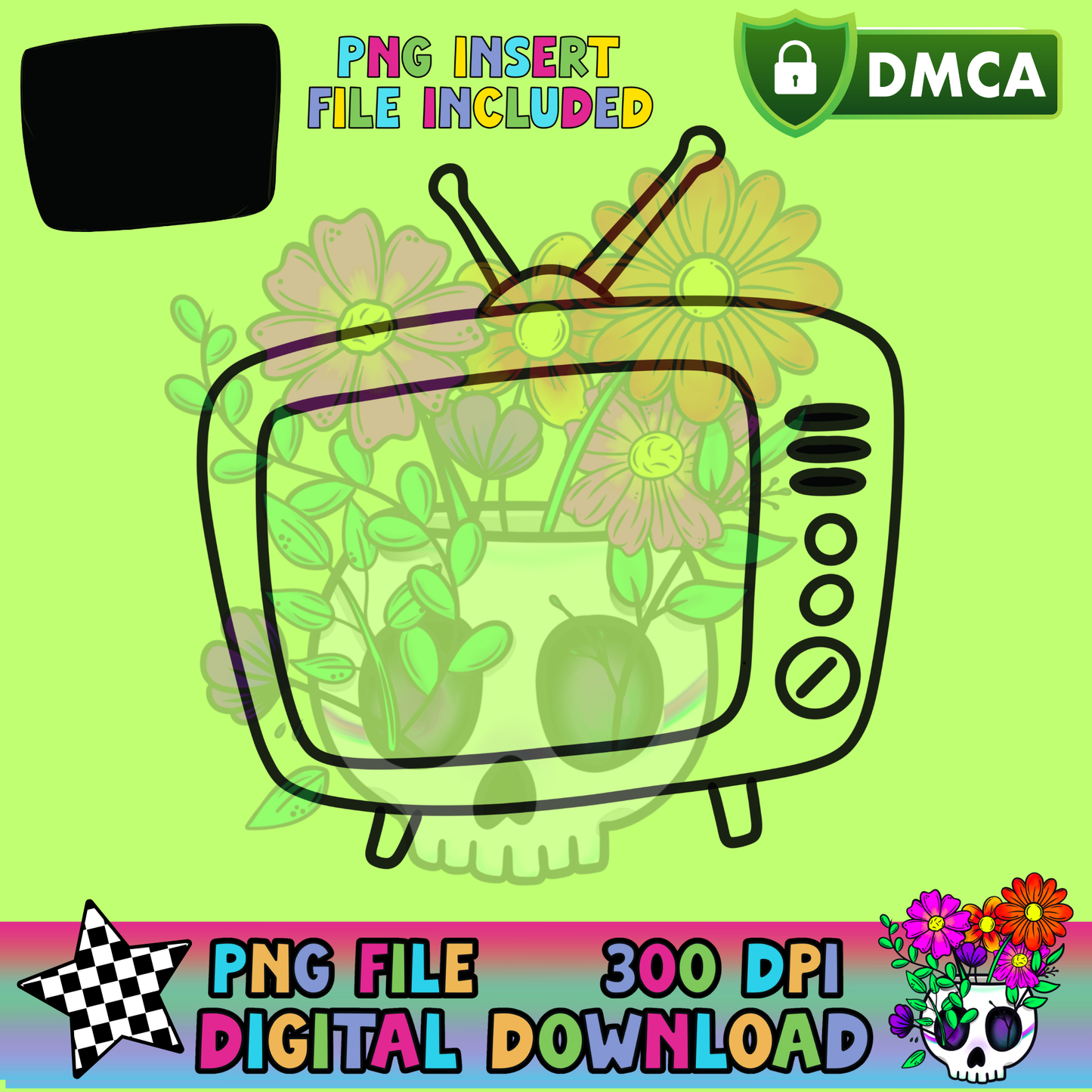 Television Set with Insert - PNG