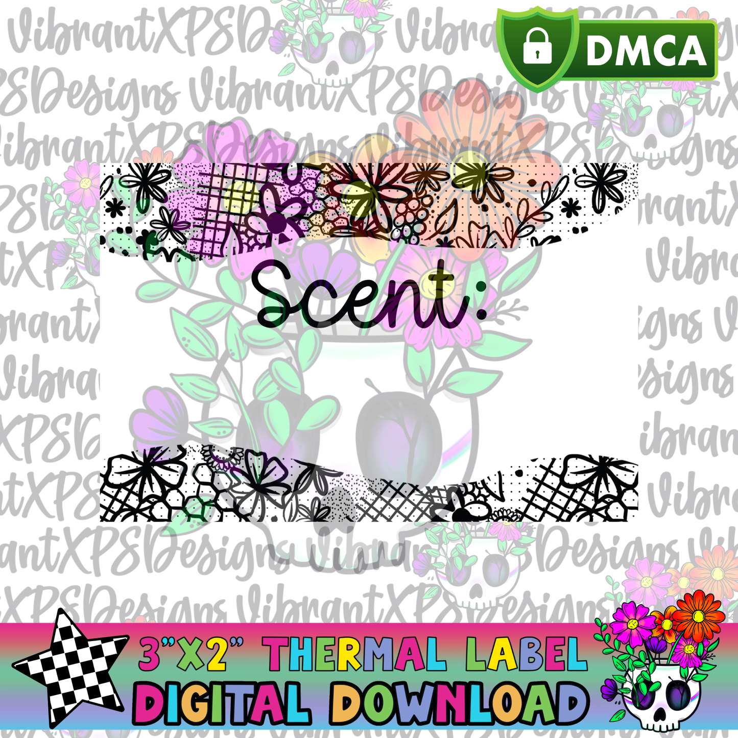 Lace Scent Label – Thermal Label Digital Download