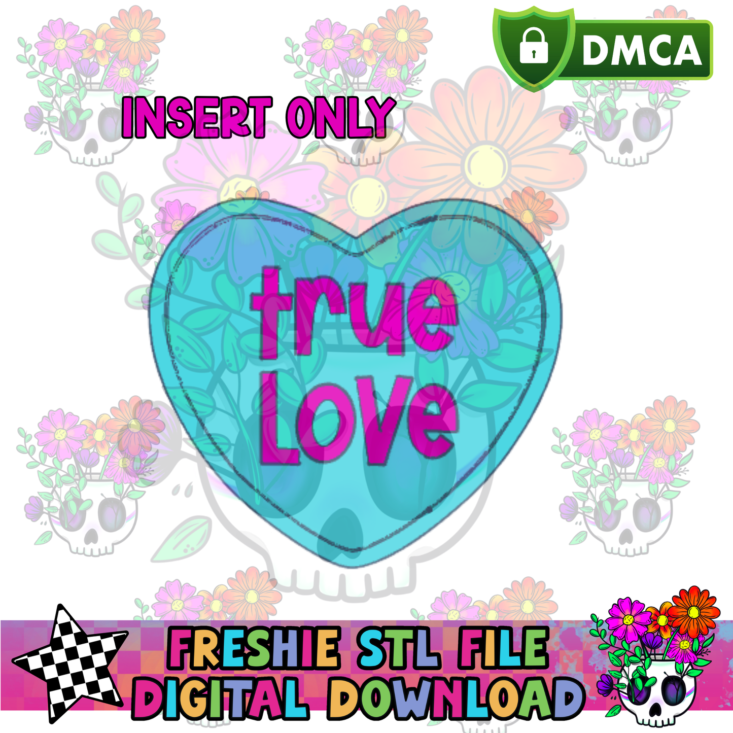 Inserts for Checkered Heart Mold Maker STL File