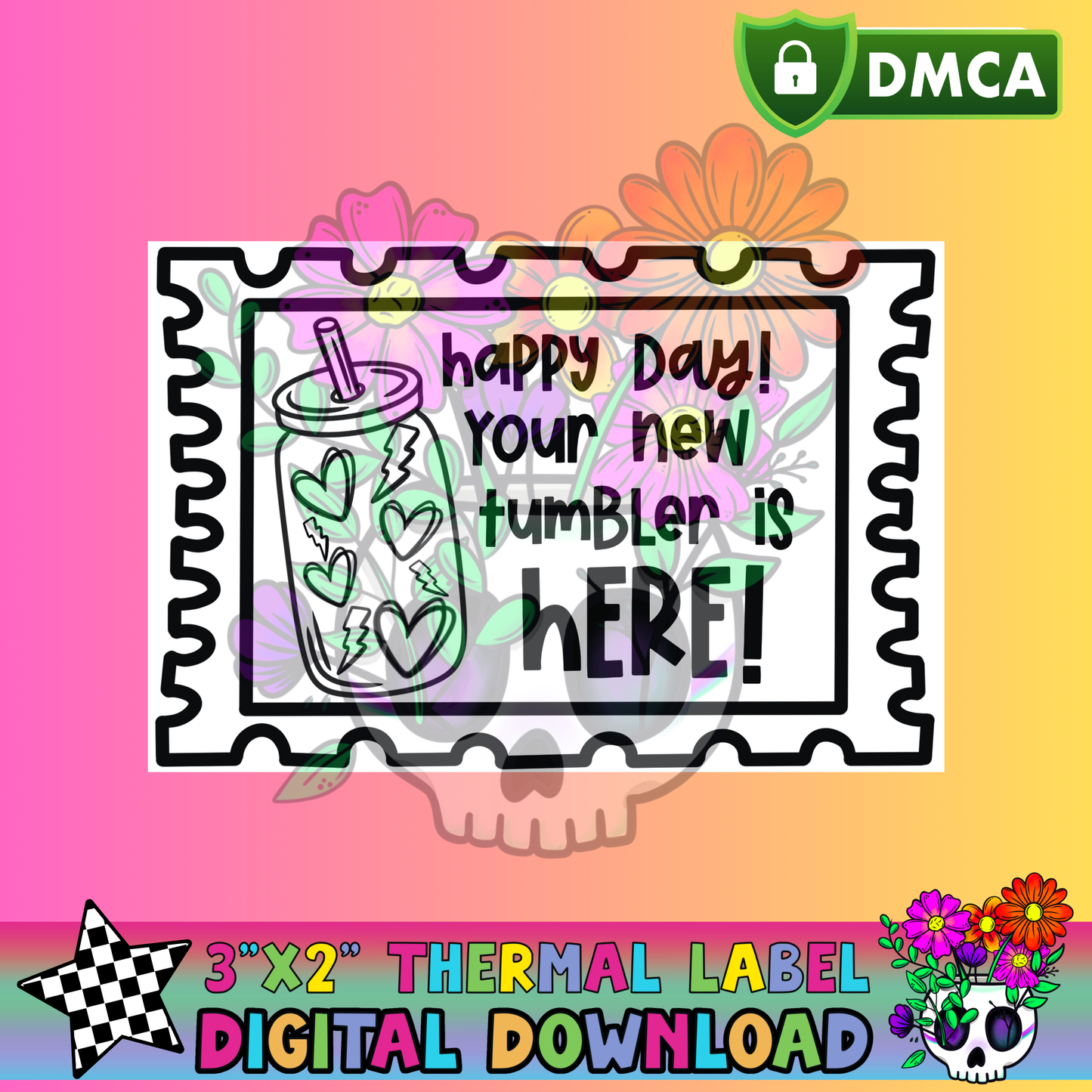 Happy Tumbler Mail – Thermal Label Digital Download