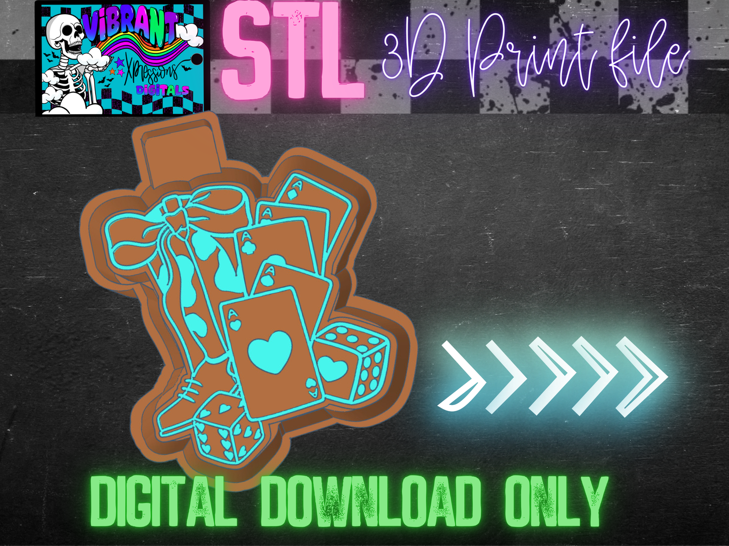 Western Boot Gambling Mold Maker STL File