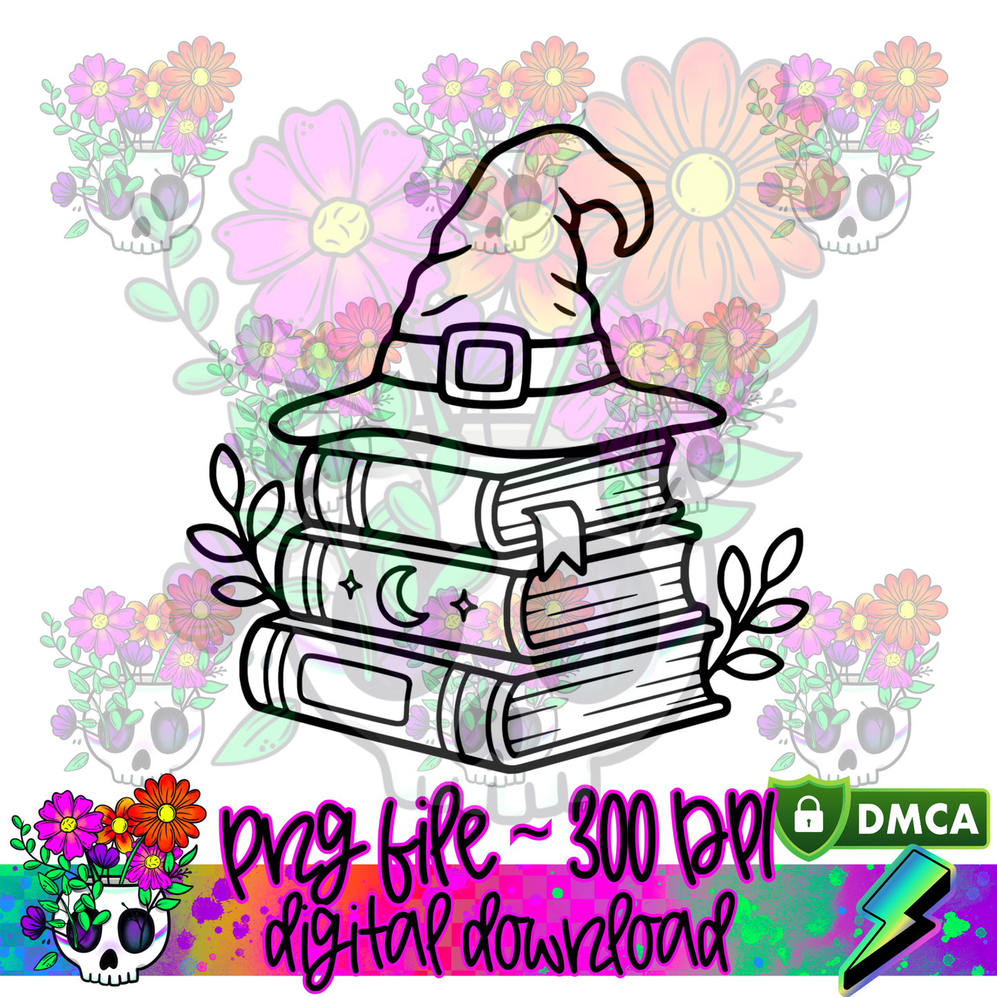 Witches Book Stack - PNG