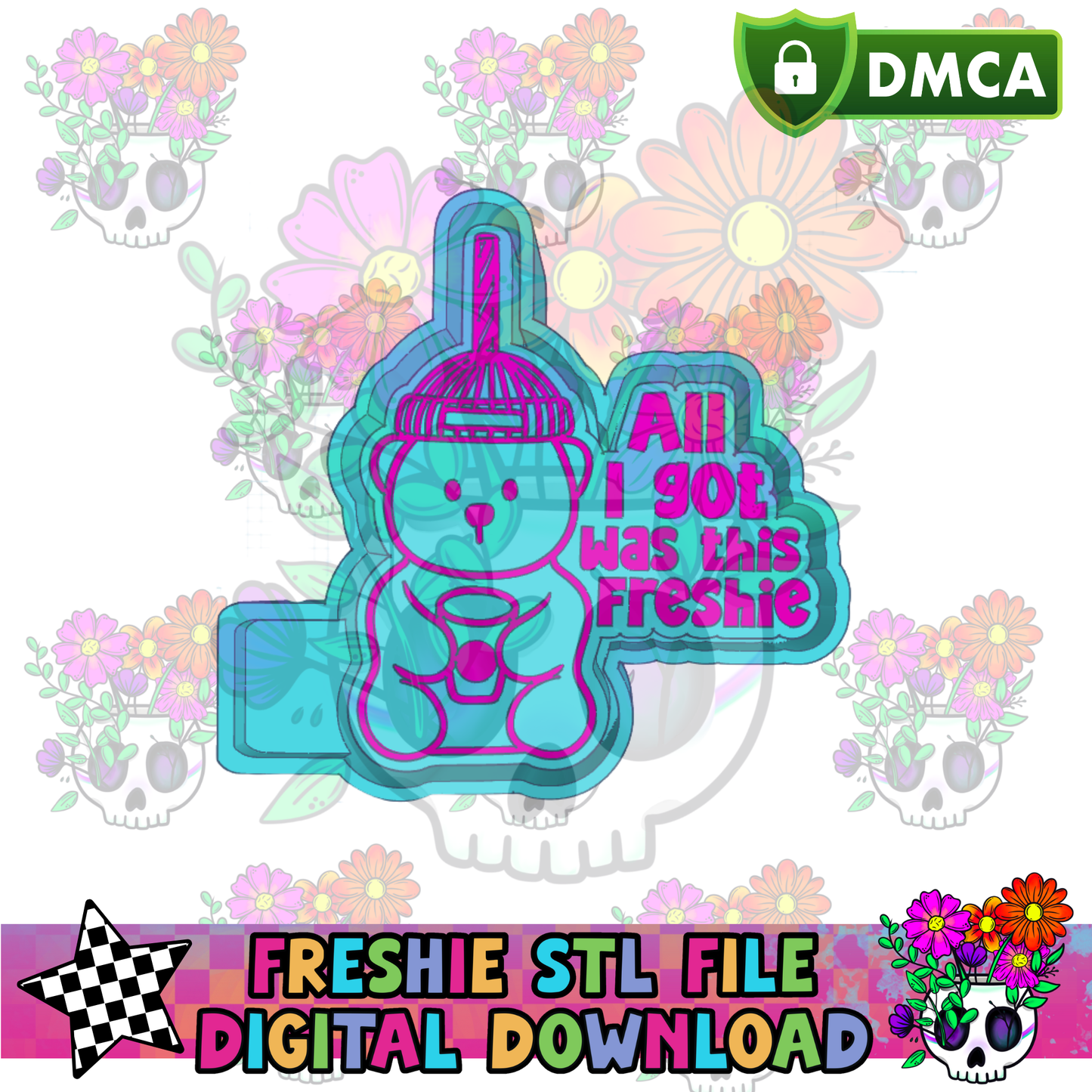 All I Got Was This Freshie Bear Cup Mold Maker STL File