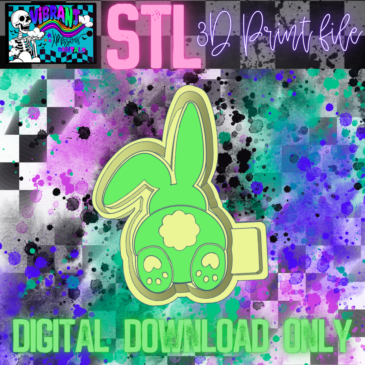 Bunny Bum with Ears STL File