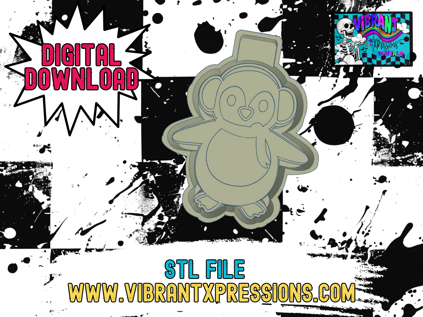 Comfy Penguin SVG/PNG Mold Maker STL File