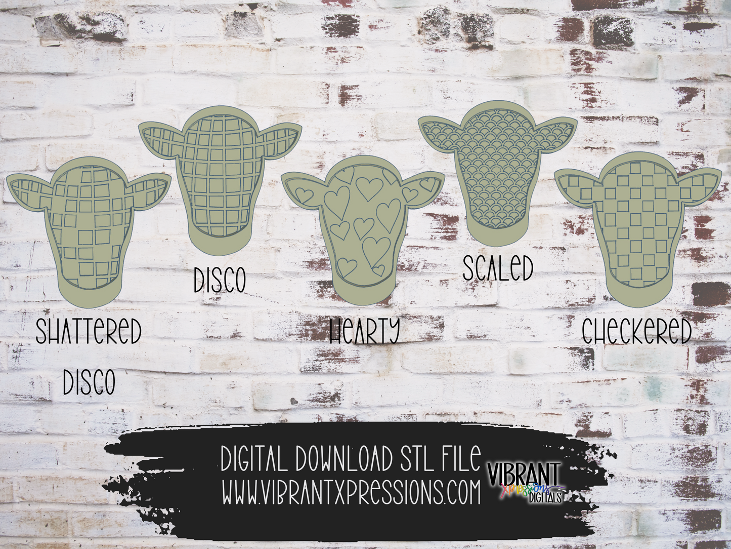 5 Cow Inserts (for Cow Insert Mold) Mold Maker STL File