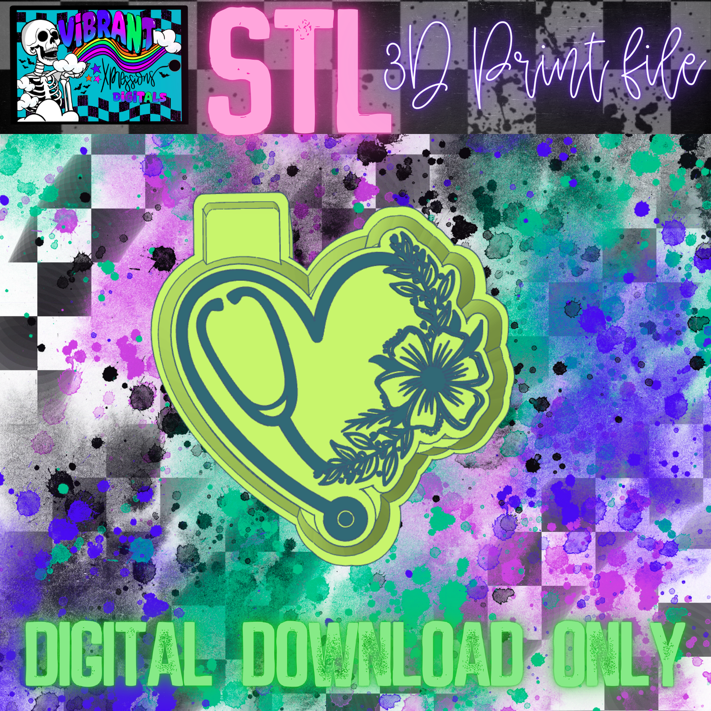 Floral Stethoscope STL File