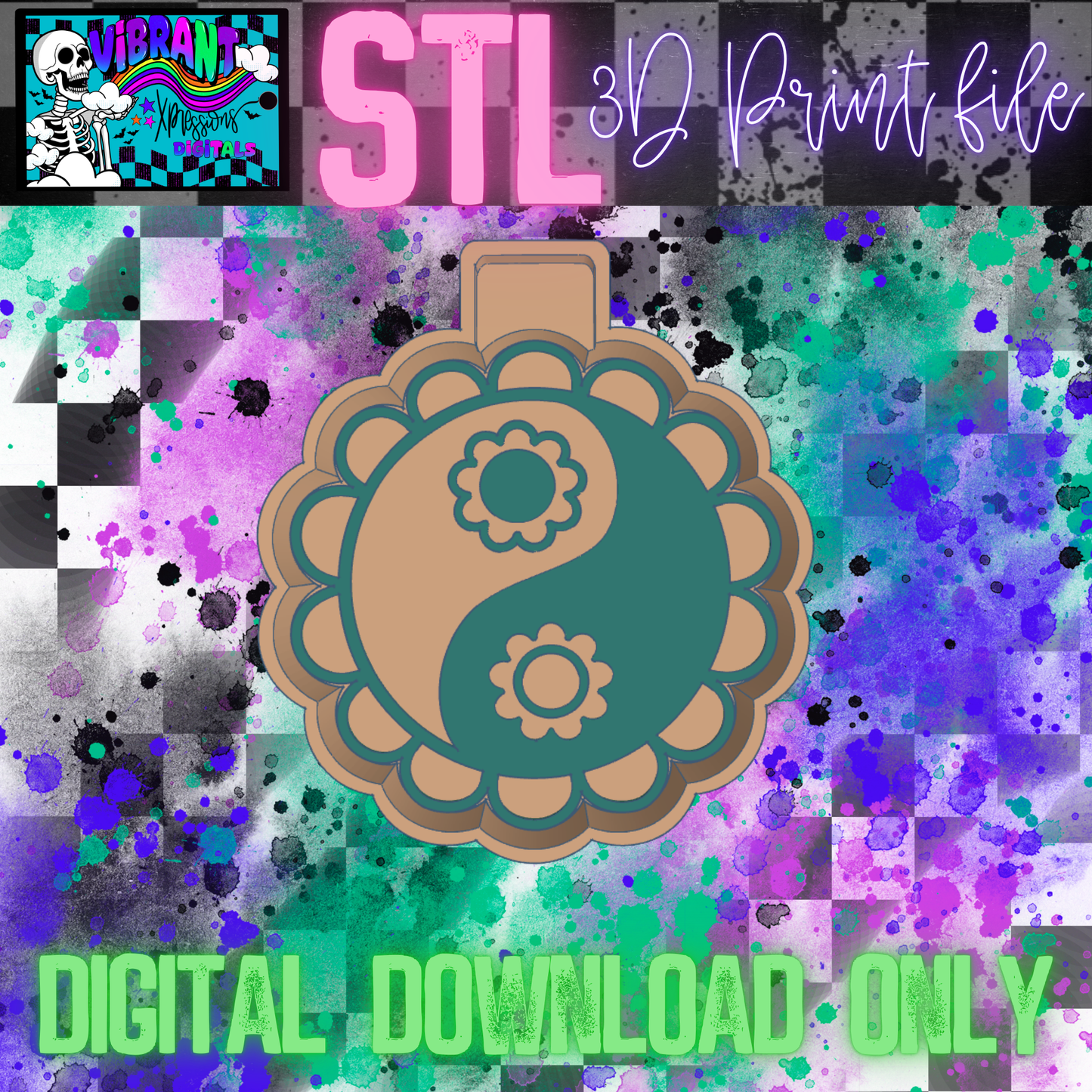 Floral Yin Yang STL File