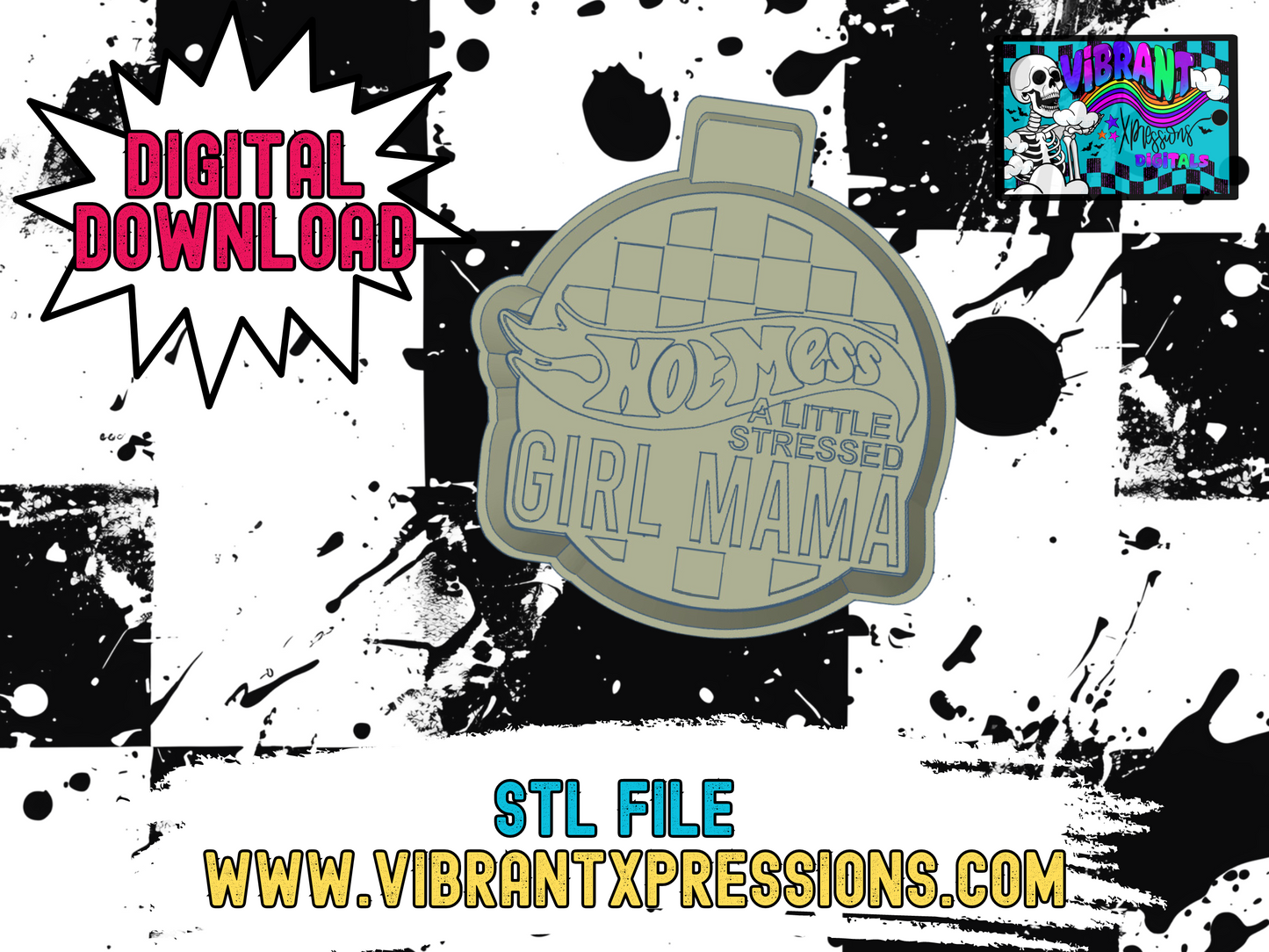 Hot Mess Girl Mama Mold Maker STL File