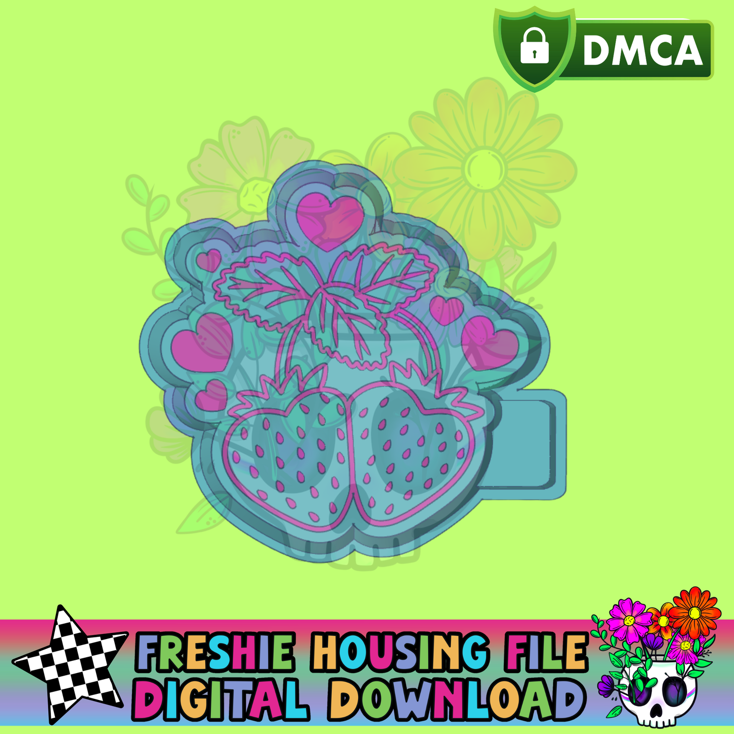 Heart Strawberries Mold Maker STL File