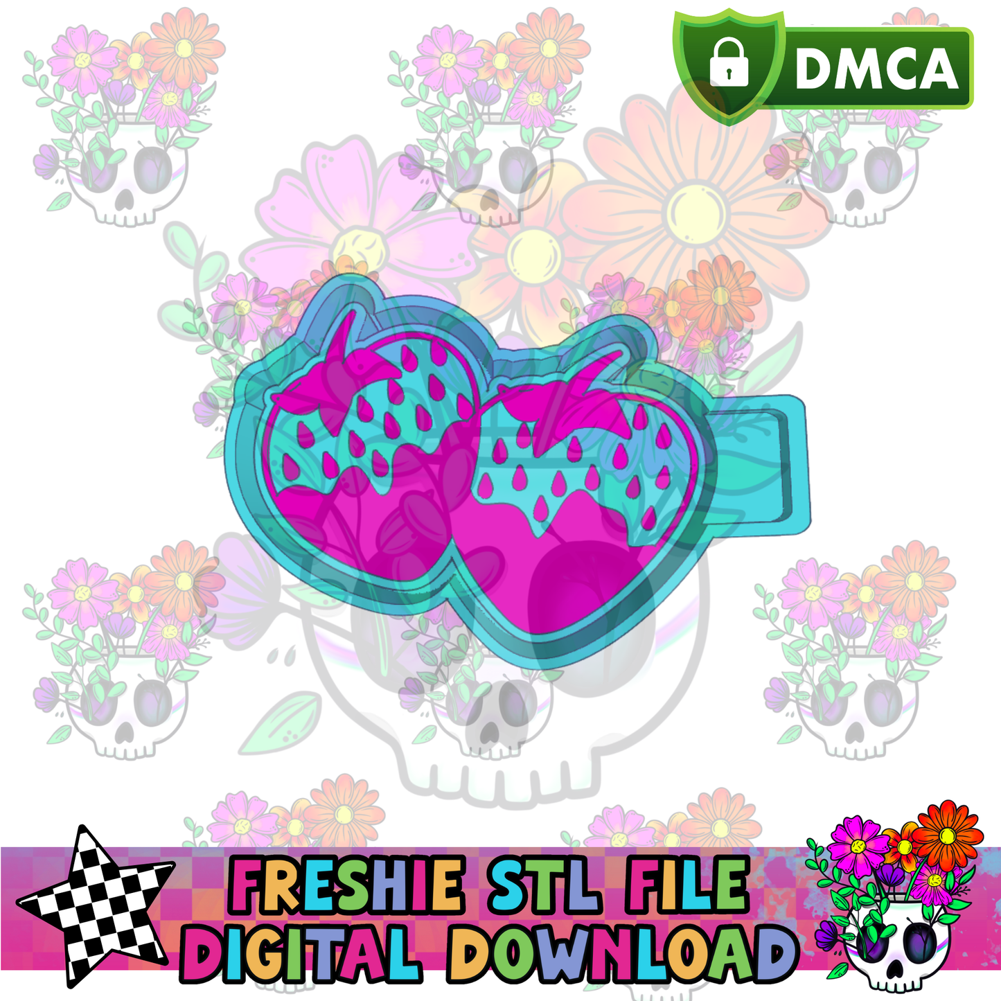 Double Dipped Strawberries Mold Maker STL File