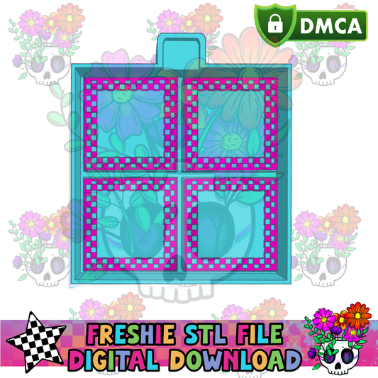 Checkered Square Tray Mold Maker STL File
