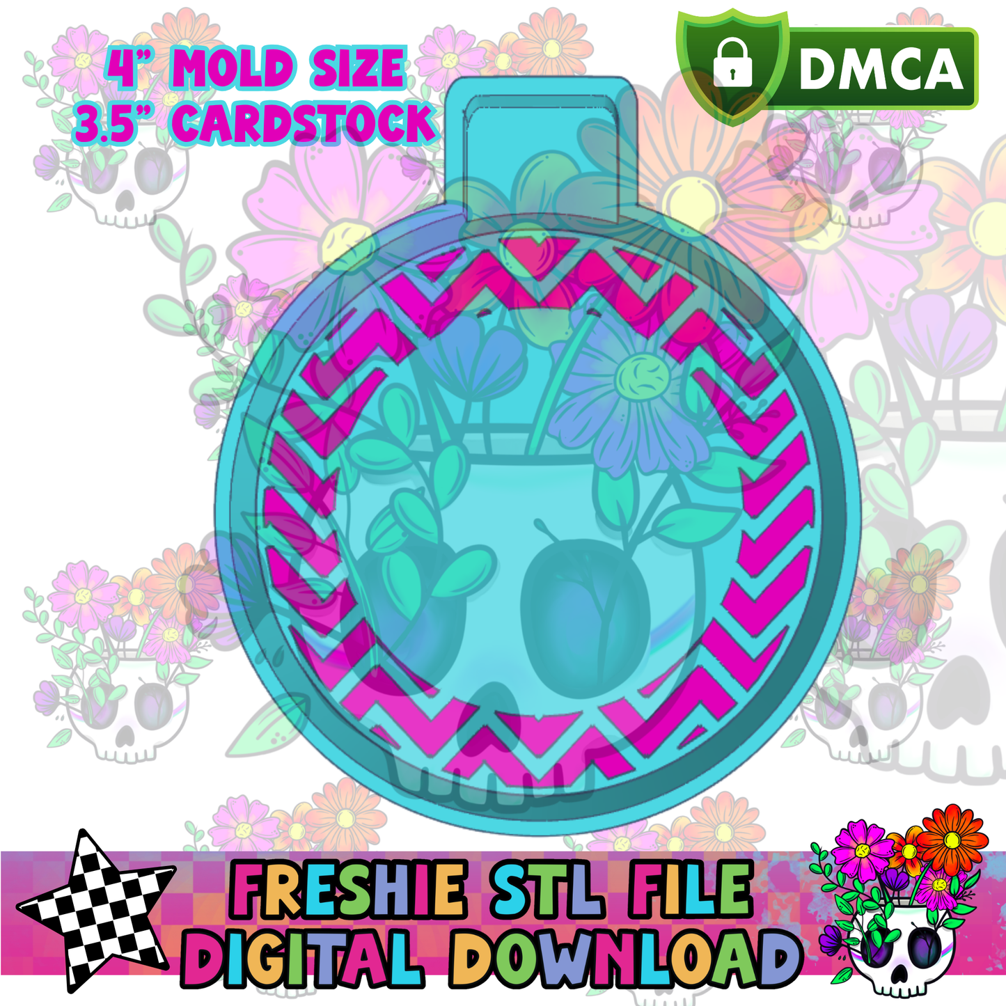 Chevron Circle 4" Circle Mold Maker STL File