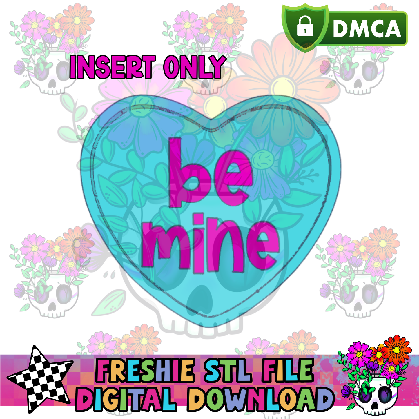 Inserts for Checkered Heart Mold Maker STL File