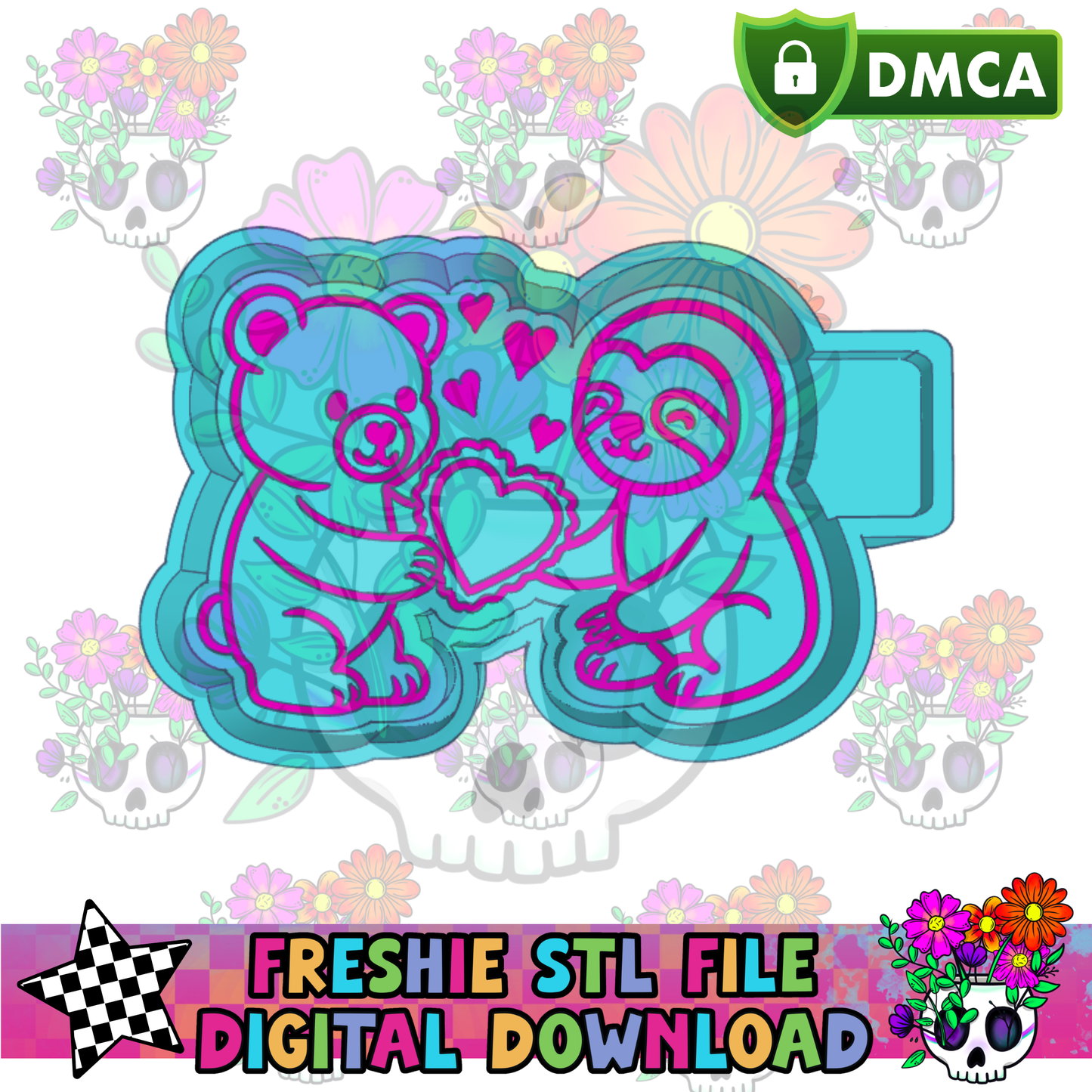 Bear+Sloth Valenting Mold Maker STL File