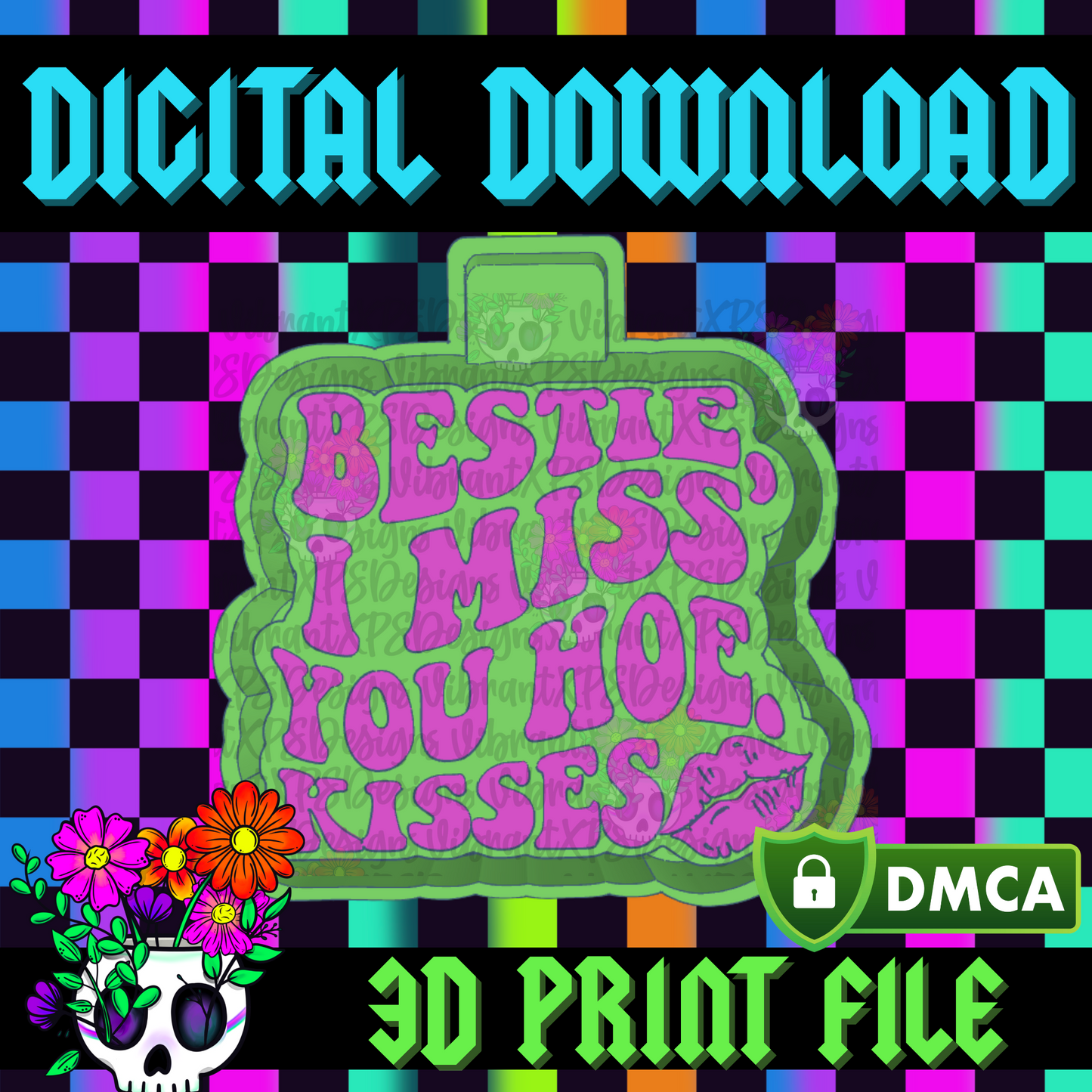 Bestie, I Miss You Hoe Mold Maker STL File