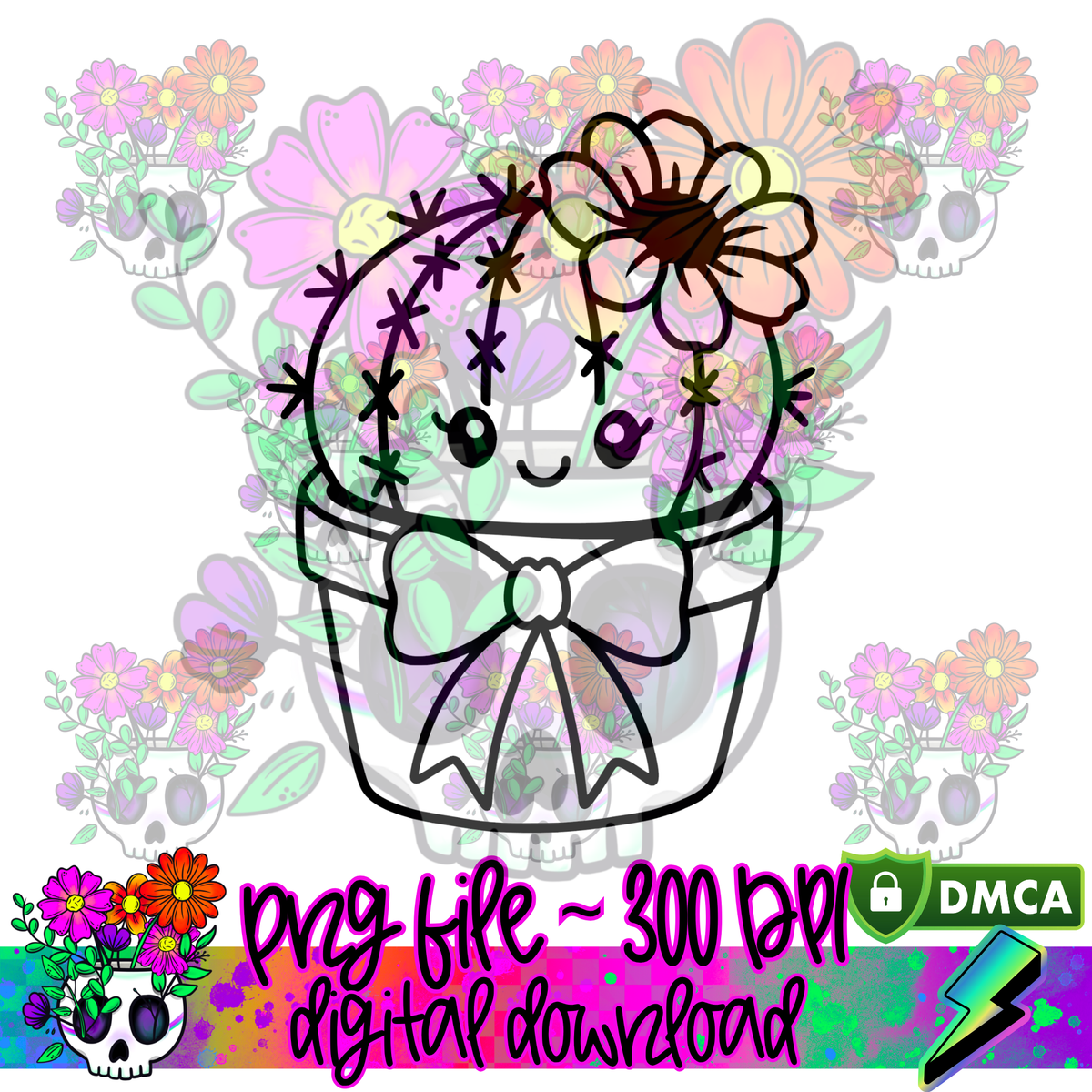 Cute Cactus Bloom Succlent - PNG