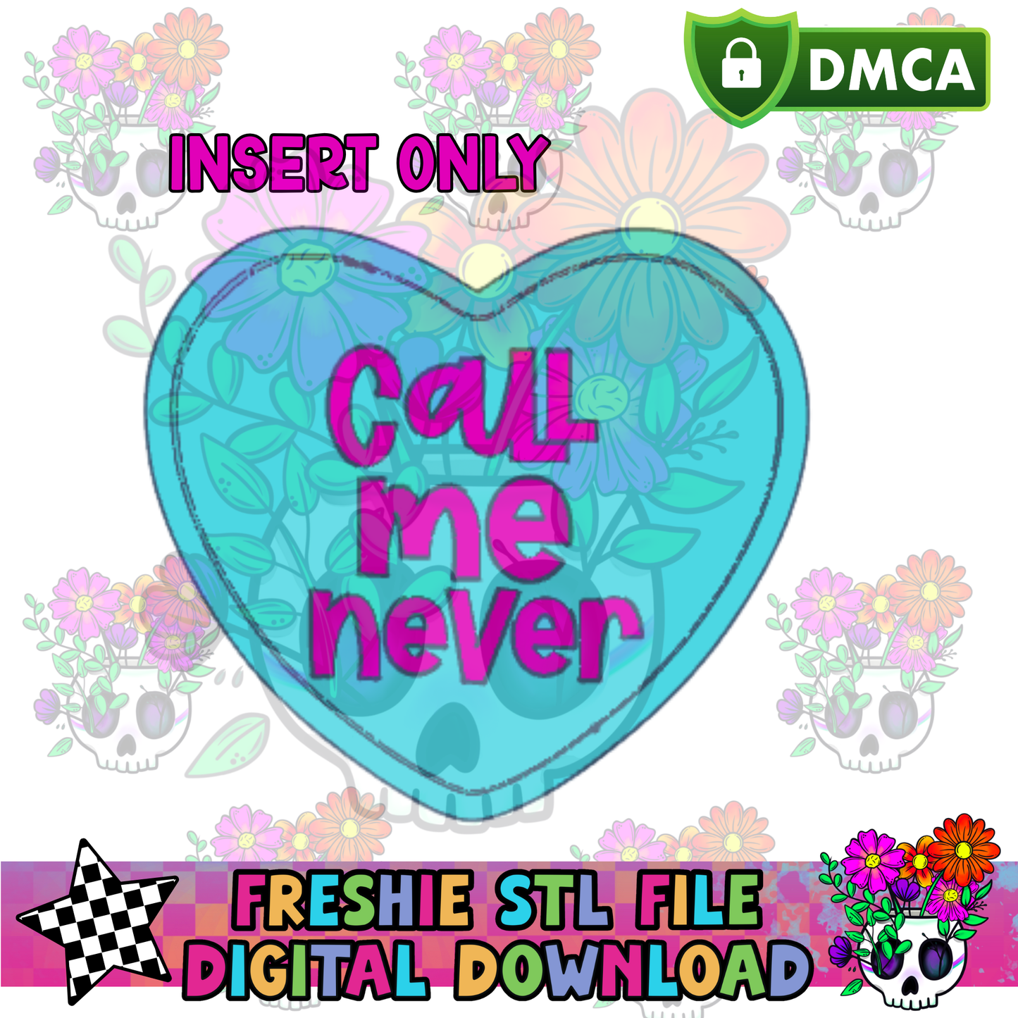 Inserts for Checkered Heart Mold Maker STL File