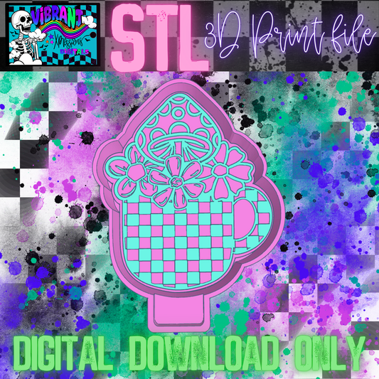 Floral Mug Mold Maker STL File