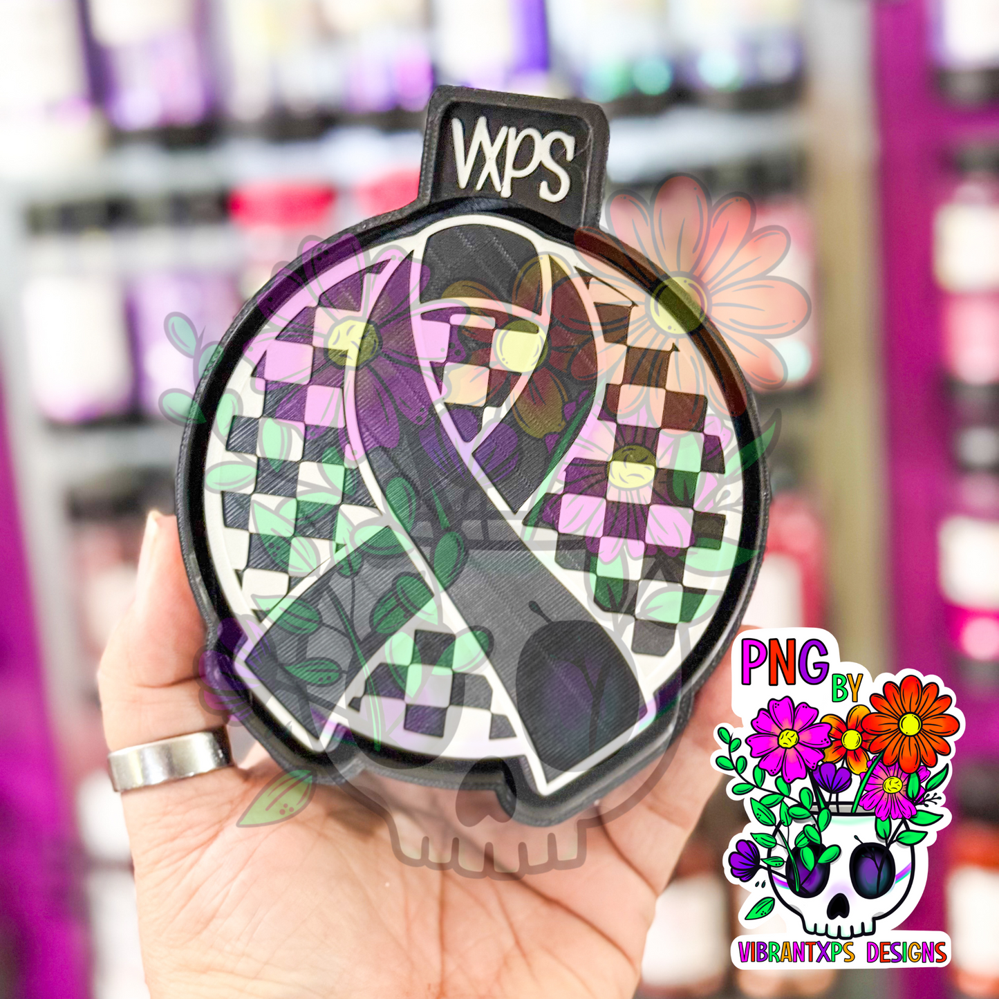 Checkered Awareness Ribbon - Freshie Mold