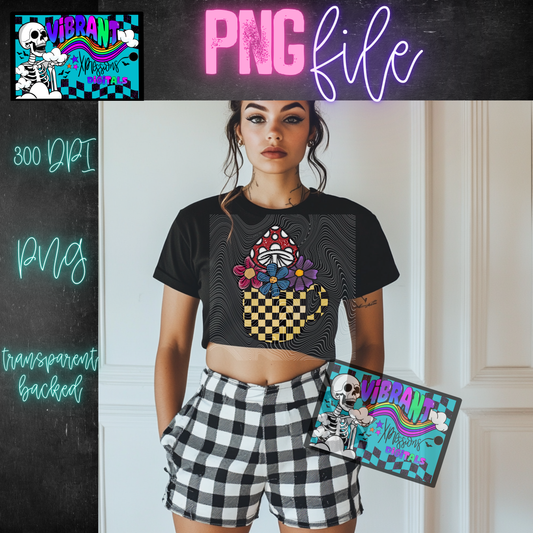 Checkered Cottagecore Mug- PNG