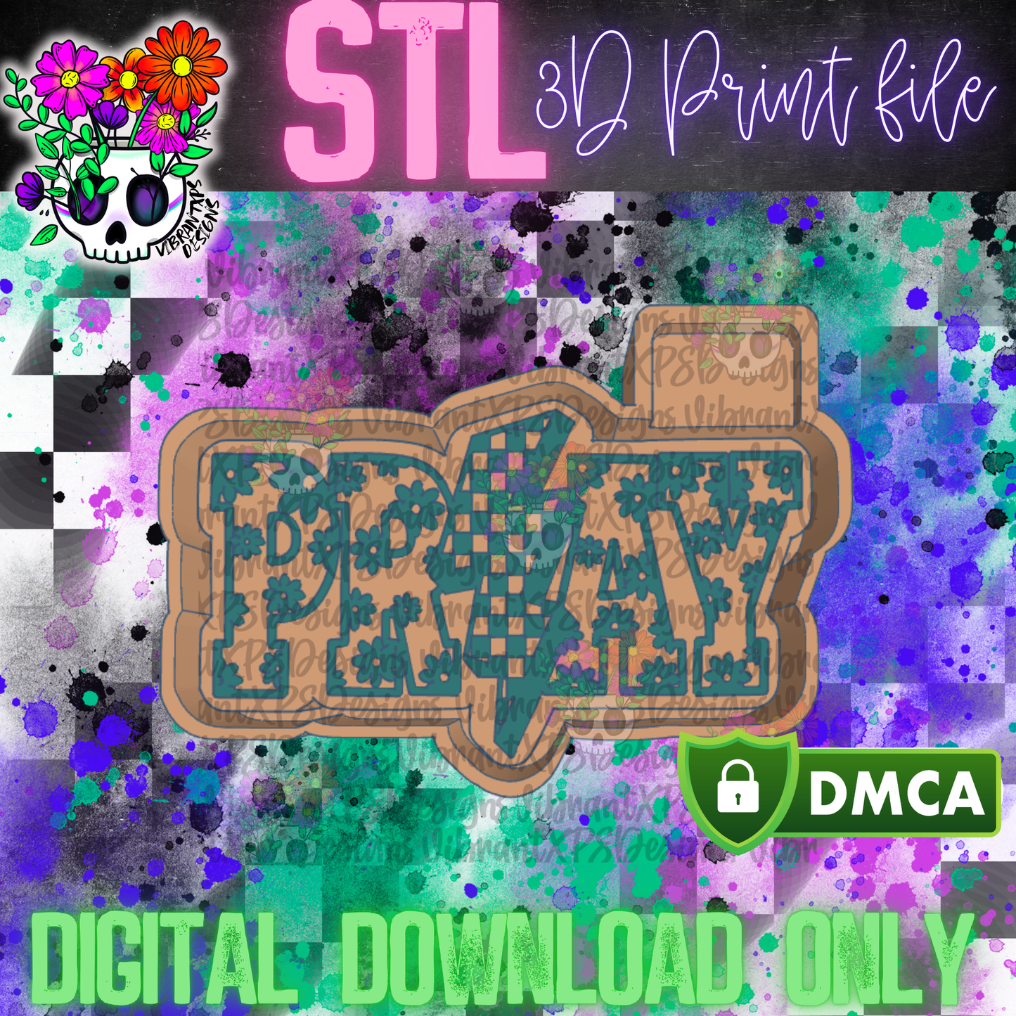 Pray with Bolt And Daisies Mold Maker STL File