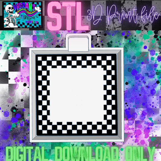 Checkered Square Cardstock Frame Mold Maker STL File