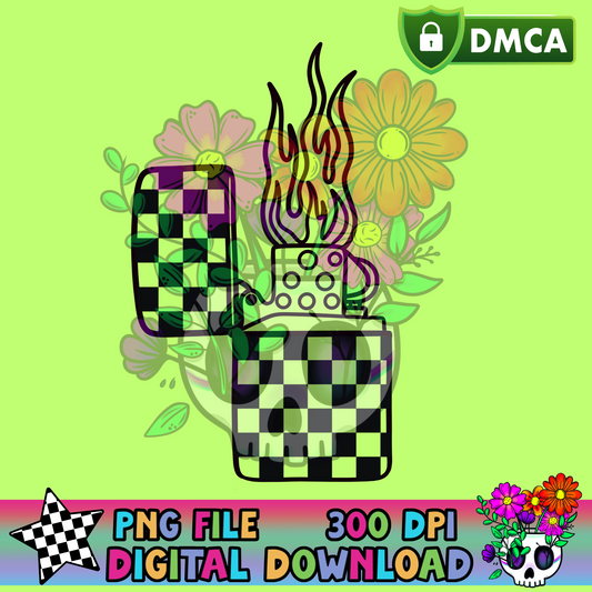 Checkered Lighter - PNG