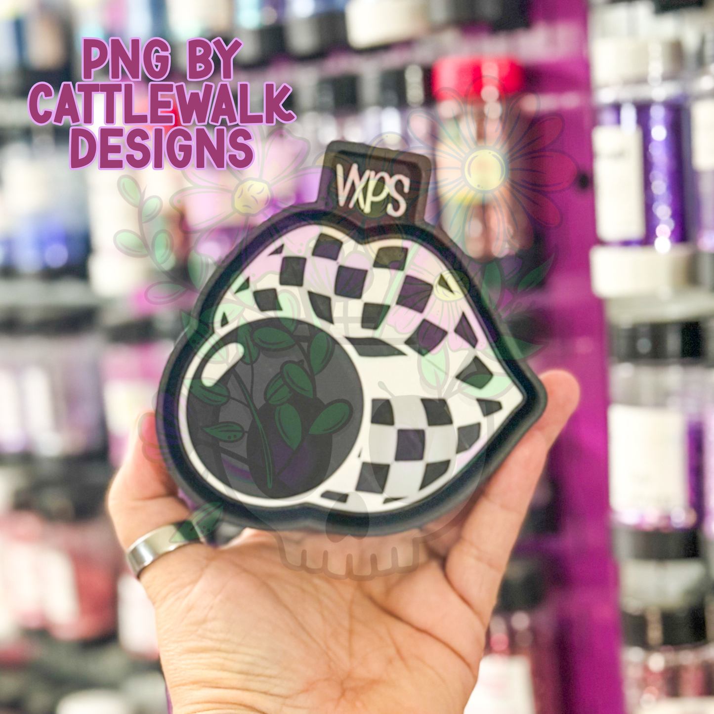 Checkered Lips Bubble - Freshie Mold