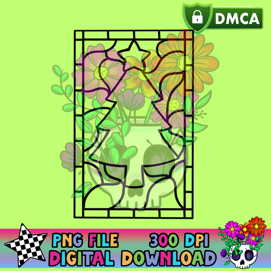 Christmas Tree Stained Glass- PNG