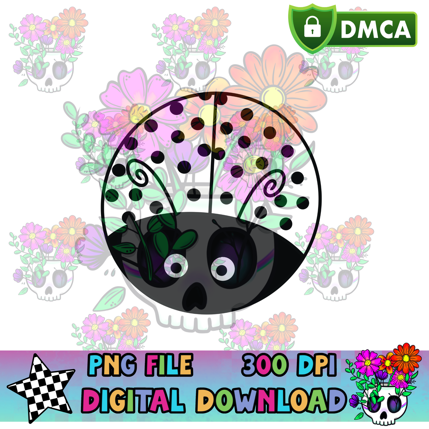 Circle Ladybug - PNG