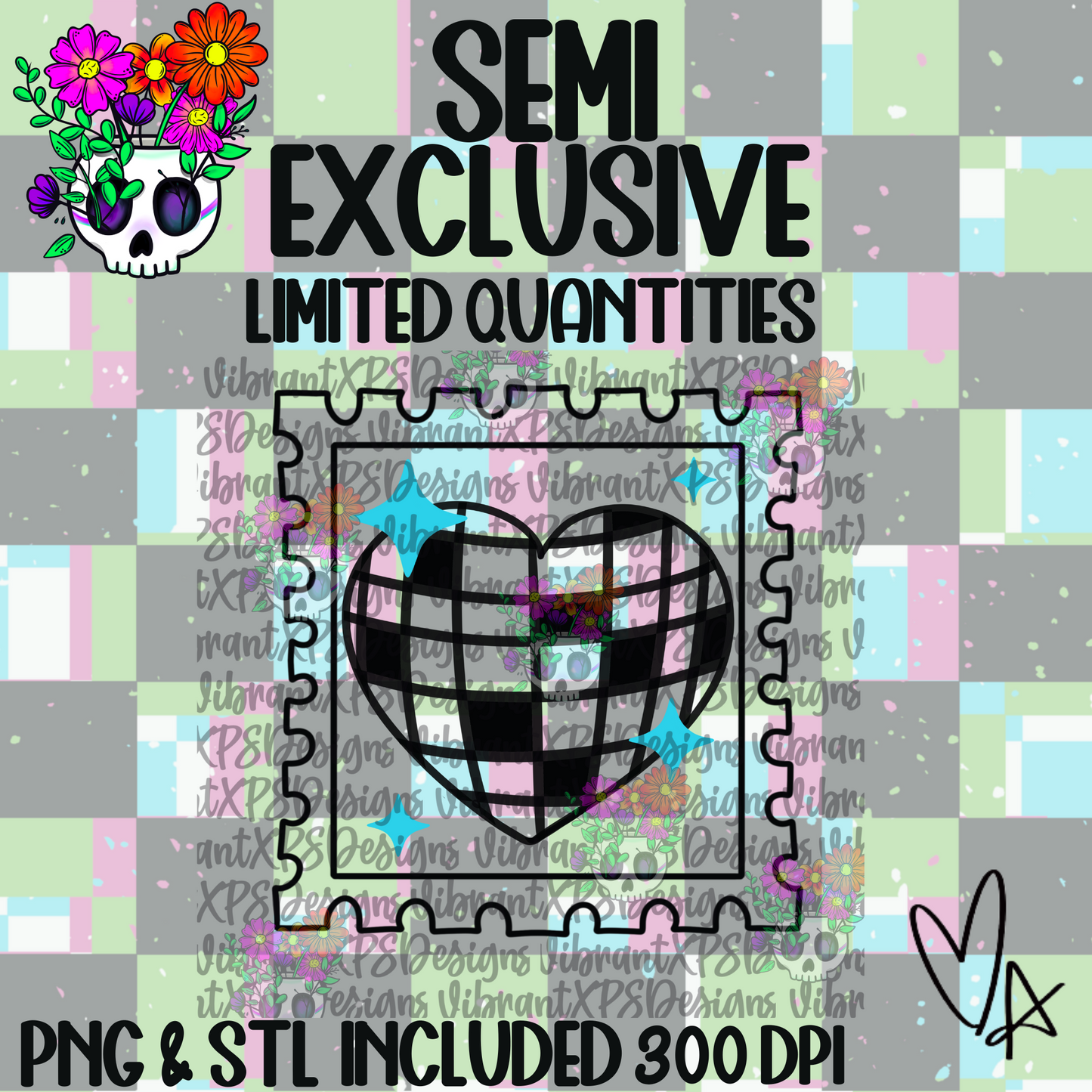 **VXP Semi Exclusive** Disco Heart+Stars Stamp