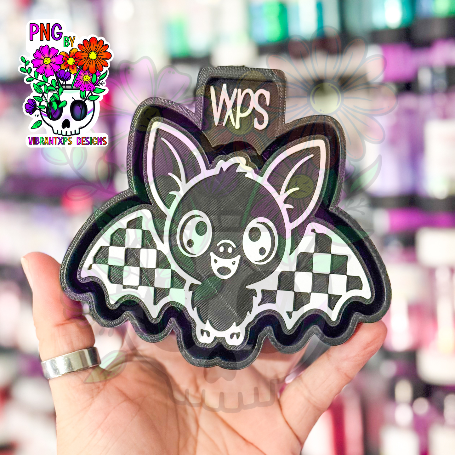 Cute Checkered Bat - Freshie Mold