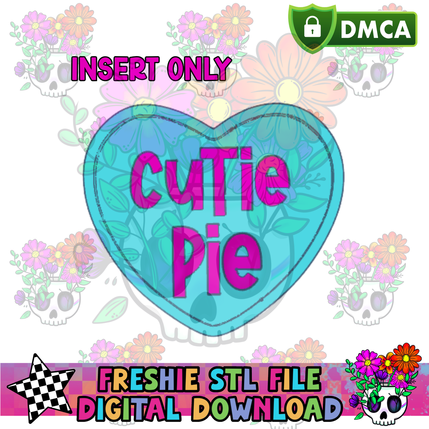 Inserts for Checkered Heart Mold Maker STL File