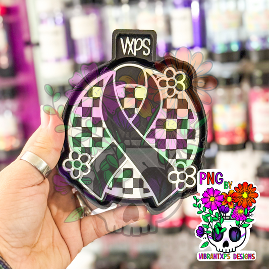 Checkered Awareness Ribbon Dasies - Freshie Mold