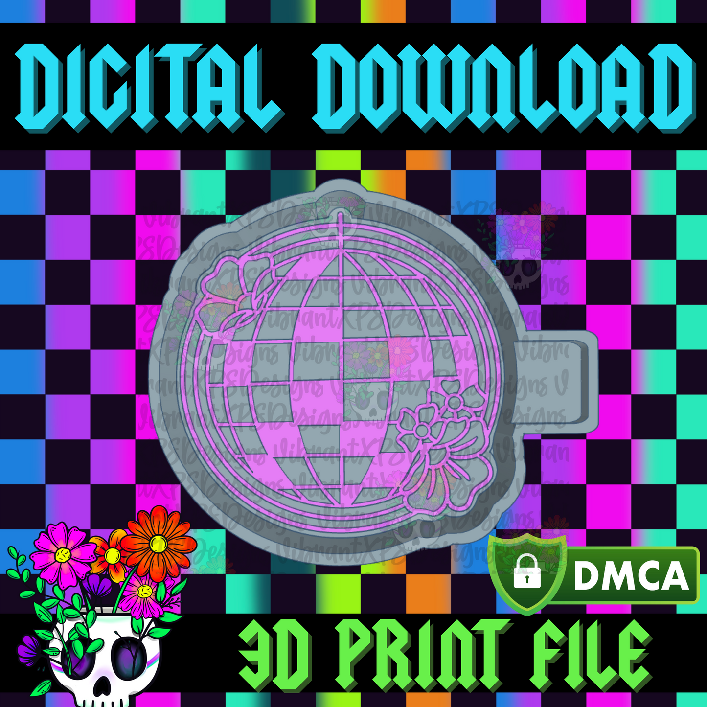 Floral Disco Mold Maker STL File